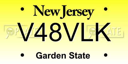V48VLK New Jersey License Plate