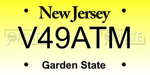 V49ATM New Jersey License Plate