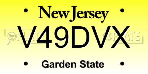 V49DVX New Jersey License Plate