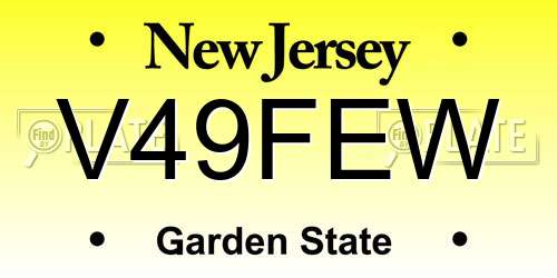 V49FEW New Jersey License Plate