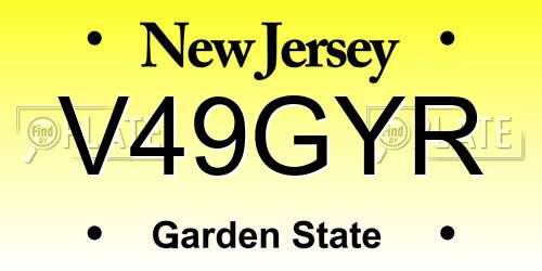 V49GYR New Jersey License Plate