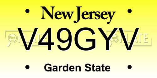 V49GYV New Jersey License Plate