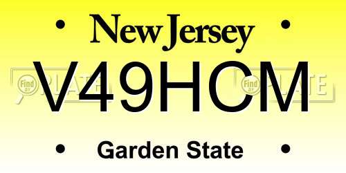 V49HCM New Jersey License Plate