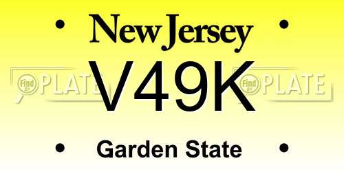 V49K New Jersey License Plate