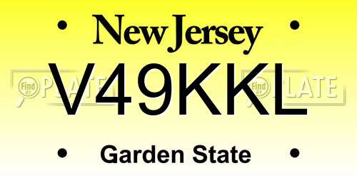 V49KKL New Jersey License Plate