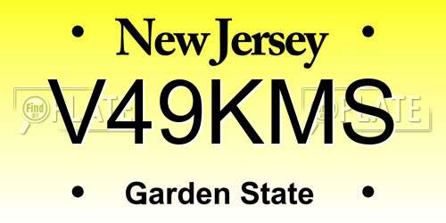 V49KMS New Jersey License Plate