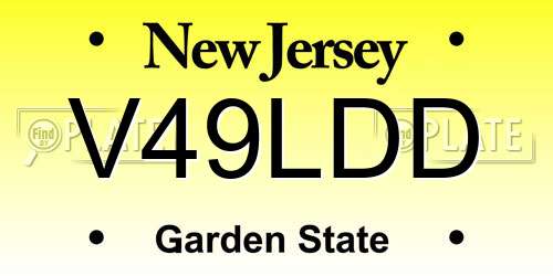 V49LDD New Jersey License Plate