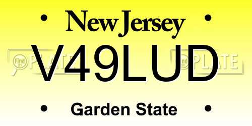 V49LUD New Jersey License Plate