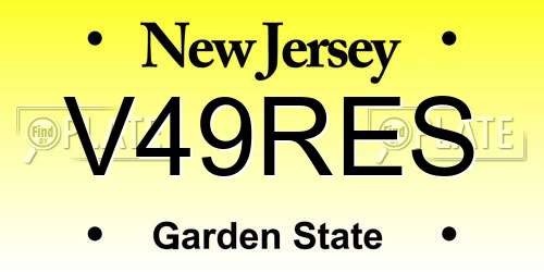 V49RES New Jersey License Plate