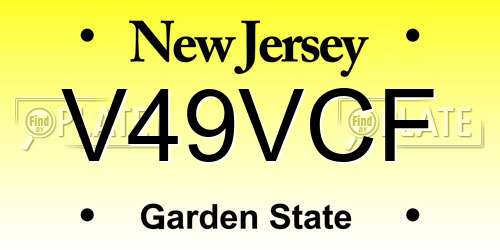 V49VCF New Jersey License Plate