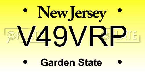 V49VRP New Jersey License Plate