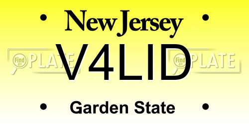 V4LID New Jersey License Plate
