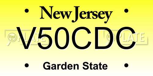 V50CDC New Jersey License Plate