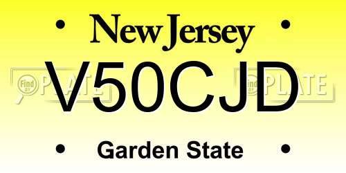 V50CJD New Jersey License Plate