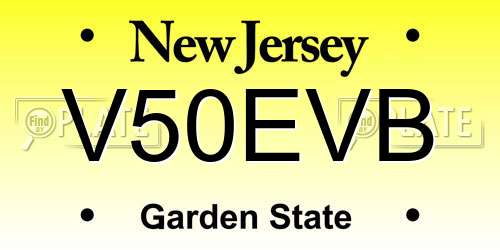 V50EVB New Jersey License Plate