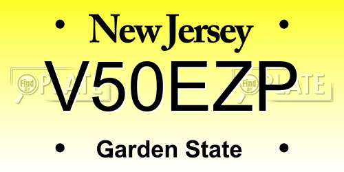 V50EZP New Jersey License Plate