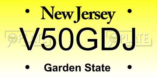 V50GDJ New Jersey License Plate