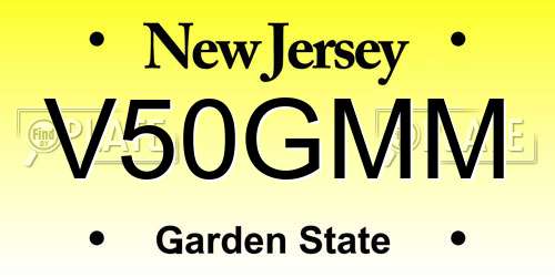 V50GMM New Jersey License Plate