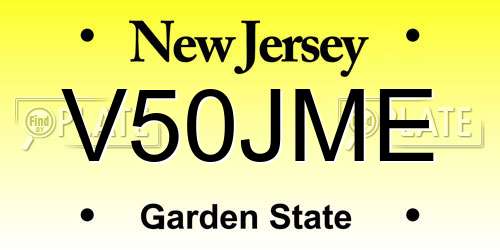 V50JME New Jersey License Plate