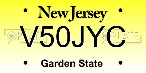 V50JYC New Jersey License Plate