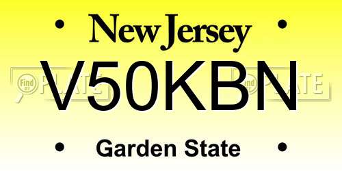 V50KBN New Jersey License Plate