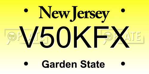 V50KFX New Jersey License Plate
