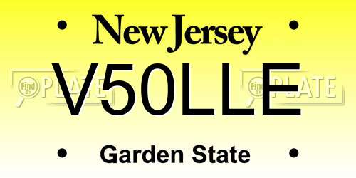 V50LLE New Jersey License Plate