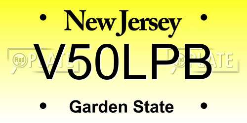 V50LPB New Jersey License Plate