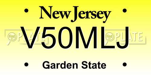 V50MLJ New Jersey License Plate