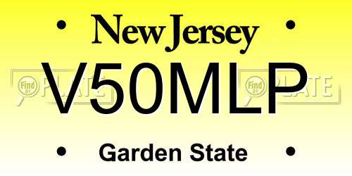 V50MLP New Jersey License Plate