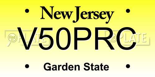 V50PRC New Jersey License Plate