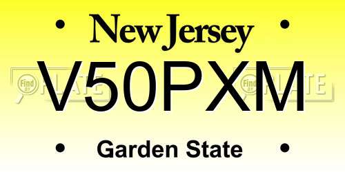 V50PXM New Jersey License Plate