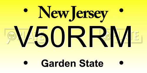 V50RRM New Jersey License Plate