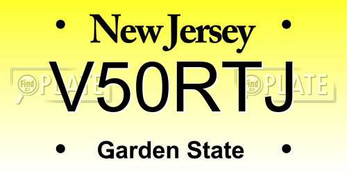 V50RTJ New Jersey License Plate