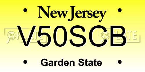 V50SCB New Jersey License Plate