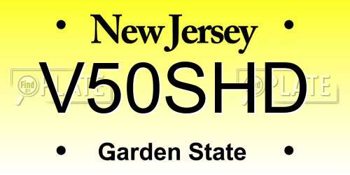 V50SHD New Jersey License Plate