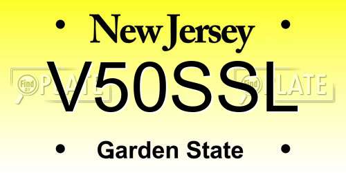 V50SSL New Jersey License Plate