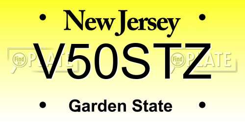V50STZ New Jersey License Plate