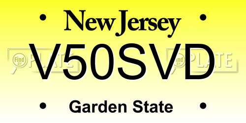 V50SVD New Jersey License Plate