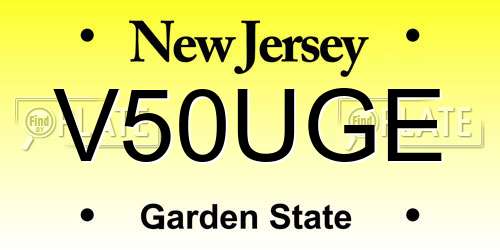 V50UGE New Jersey License Plate