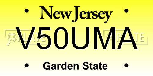 V50UMA New Jersey License Plate