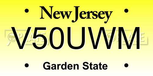 V50UWM New Jersey License Plate