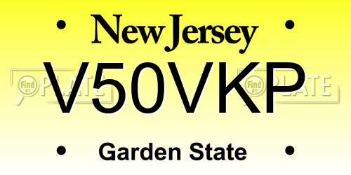 V50VKP New Jersey License Plate