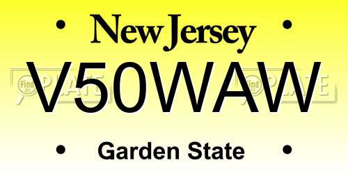 V50WAW New Jersey License Plate