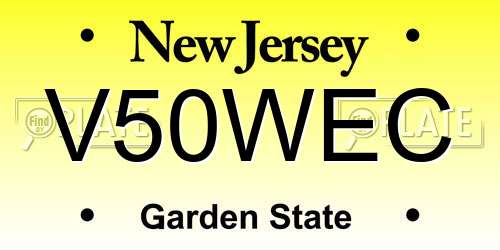 V50WEC New Jersey License Plate
