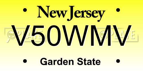 V50WMV New Jersey License Plate