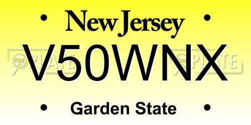 V50WNX New Jersey License Plate
