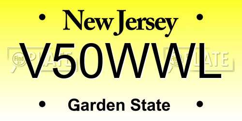 V50WWL New Jersey License Plate