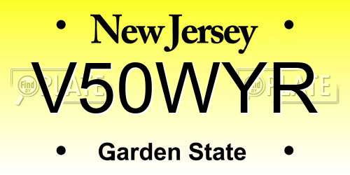 V50WYR New Jersey License Plate
