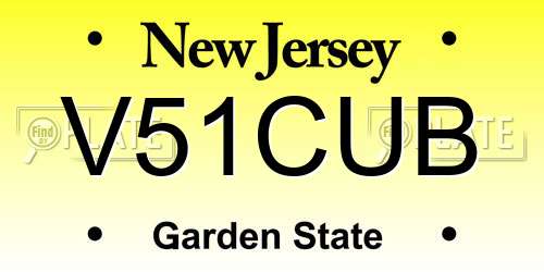 V51CUB New Jersey License Plate